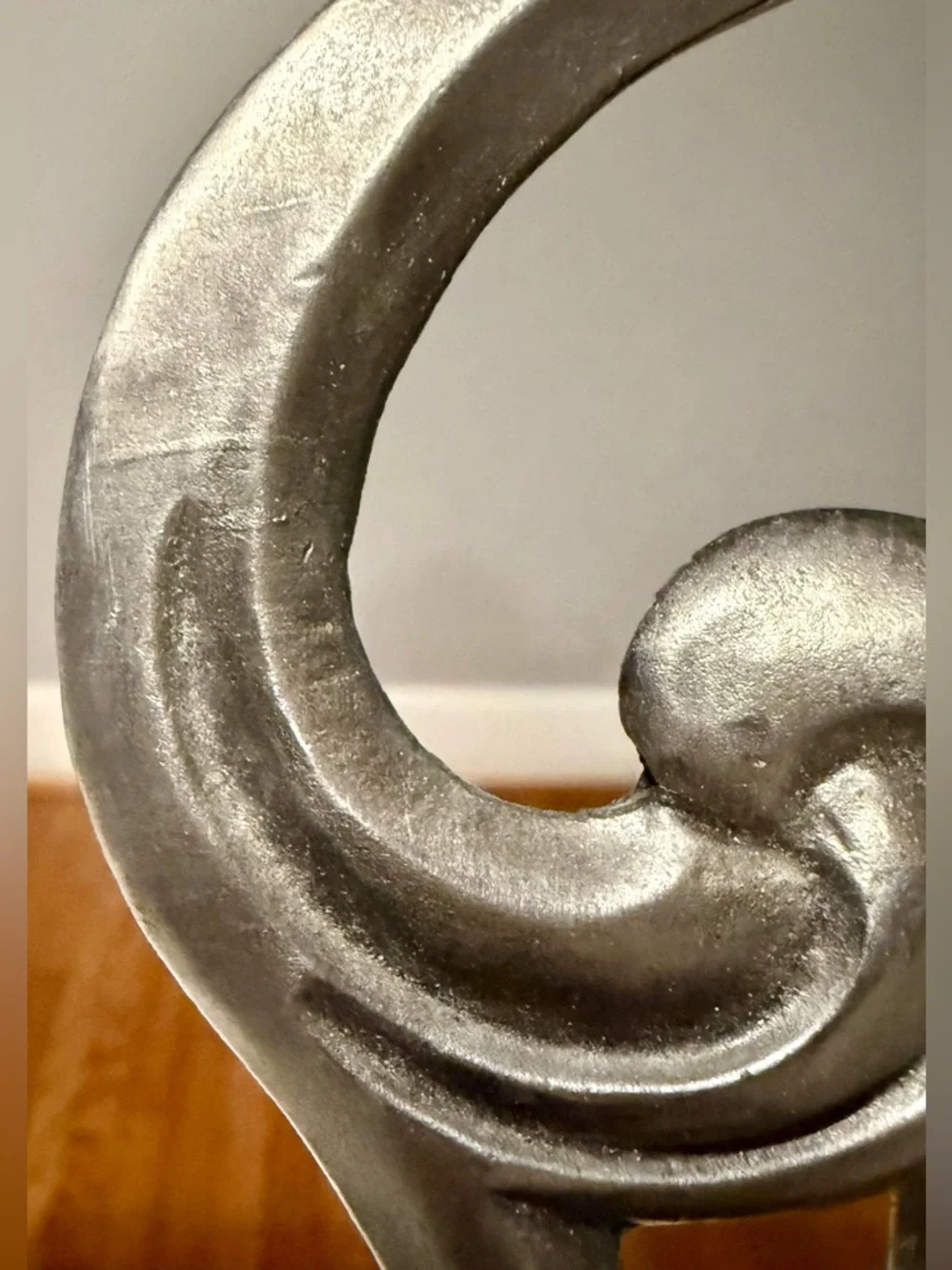 Vintage Fetco International Pewter Cast Metal Scroll Shell Picture Frame 4.5x6.5